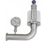 Шпунт-аппарат с манометром (левый) TITAN LOCK до 2,2 бар, под Clamp DN32 нерж. 304 TL32TGMLPG-CL 1