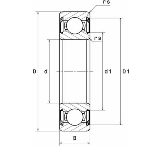 Радиальный шарикоподшипник F&D Fuda 6303-ZZ сепаратор из листовой стали, двусторонние контактные уплотнения, 17x47x14 6303_ZZ