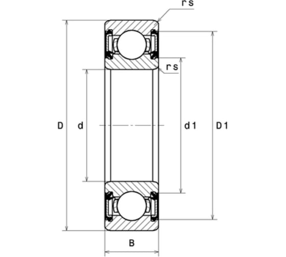 Радиальный шарикоподшипник F&D FUDA 6303-2RS сепаратор из листовой стали, двусторонние контактные уплотнения 17x47x14 6303_2RS