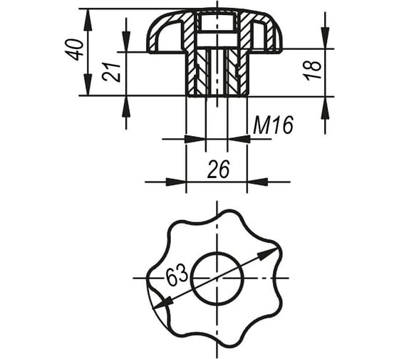 Звездообразная рукоятка KIPP K0155.216