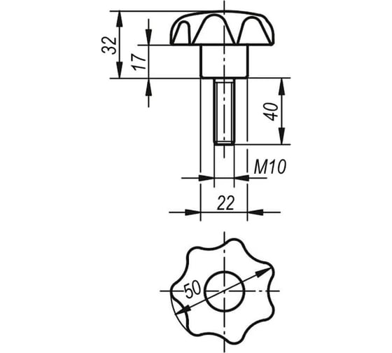 Звездообразная рукоятка KIPP K0155.4101X40