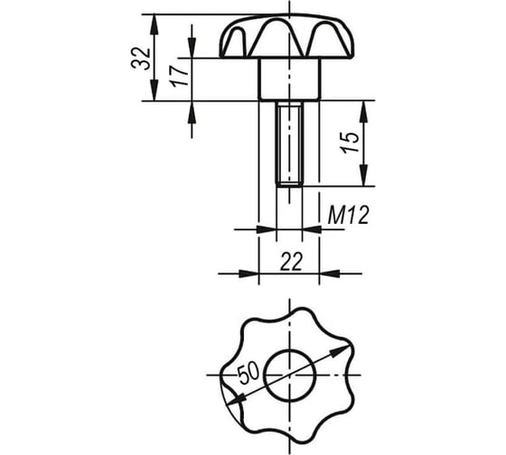 Звездообразная рукоятка KIPP K0155.412X15
