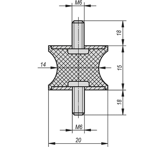 Резинометаллический буфер KIPP 4 шт. K0567.02001557.4