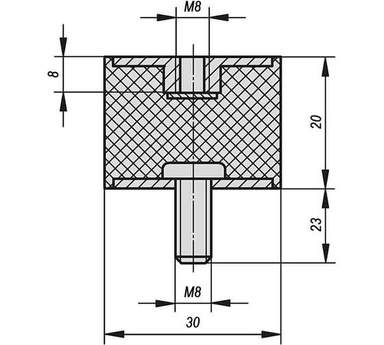 Резинометаллический буфер KIPP 4 шт. K0568.03002055.4
