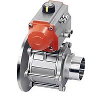 Шаровый донный клапан под приварку с пневмоприводом TITAN LOCK нержавеющая сталь 304, DN40 TLBBV40WD-P