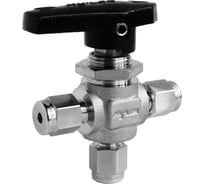 Шаровой кран Hy-Lok 112 серии из нержавеющей стали SS 316, трехходовой, 1/8" - 1/8" B1V-3-H-2T