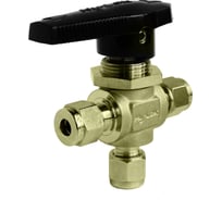 Шаровой кран Hy-Lok 112 серии из латуни, трехходовой, 6мм - 6мм B1V-3-H-6M-BRAS