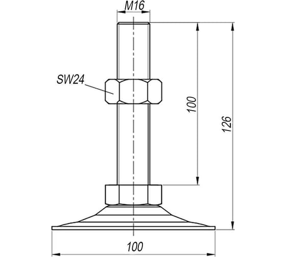 Опора дисковая (126х100 мм, 550 кг, М16) EMES SAI101610