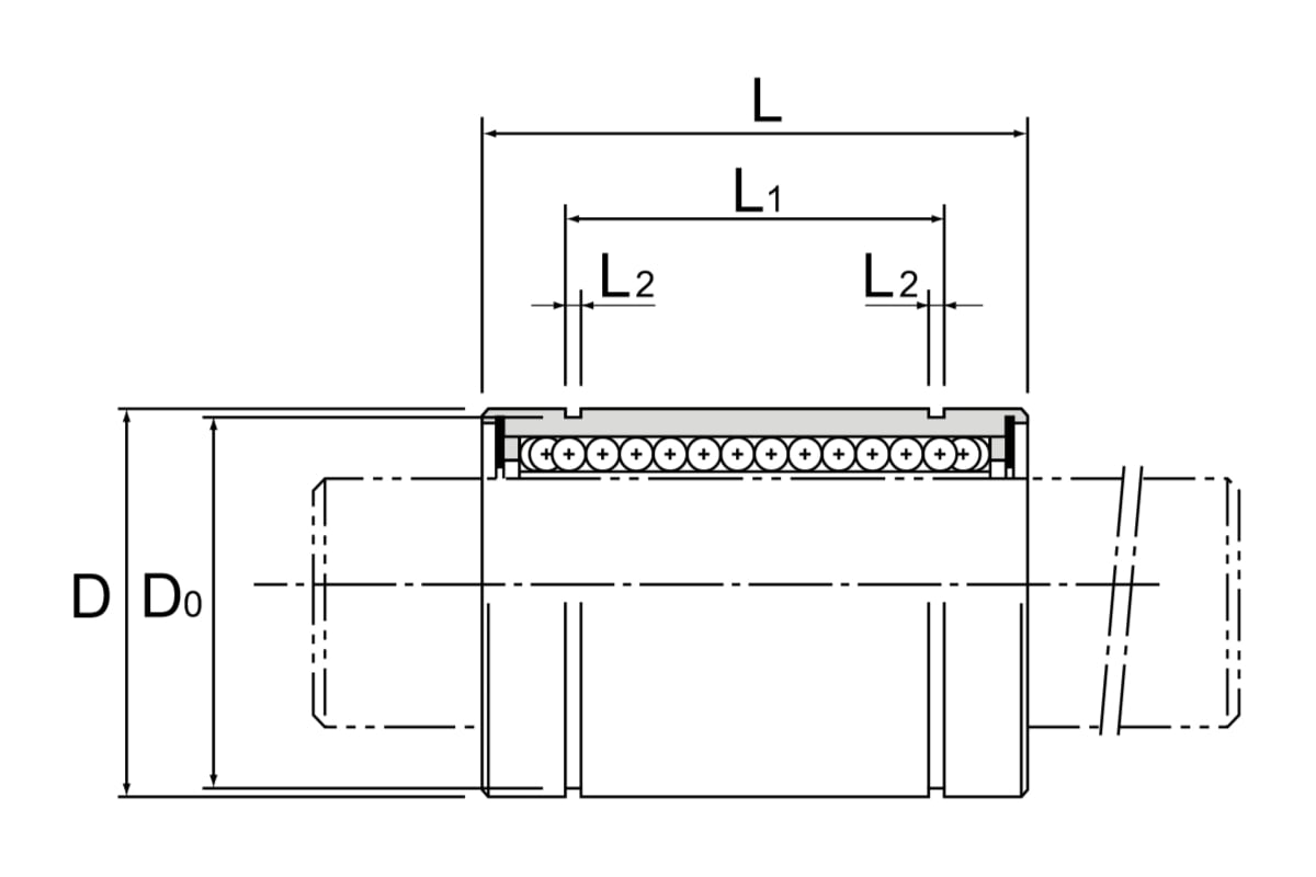 Линейный подшипник lm8uu чертеж