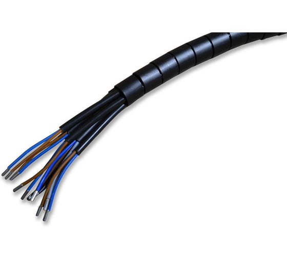 Спиральный защитный рукав PARLMU LXQ 22-1, полиэтилен, размер 22, черный, 1 м PR4800400 1