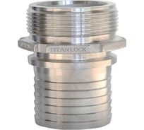 Штуцер с наружной резьбой под рукав TITAN LOCK нержавеющая сталь, 2.5in TLSM65SS