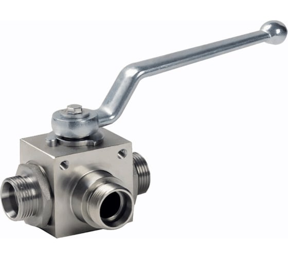 Гидравлический шаровый трехходовой кран TITAN LOCK DN 13 (1/2"), типа НР, сталь TLHYD3V1/2M
