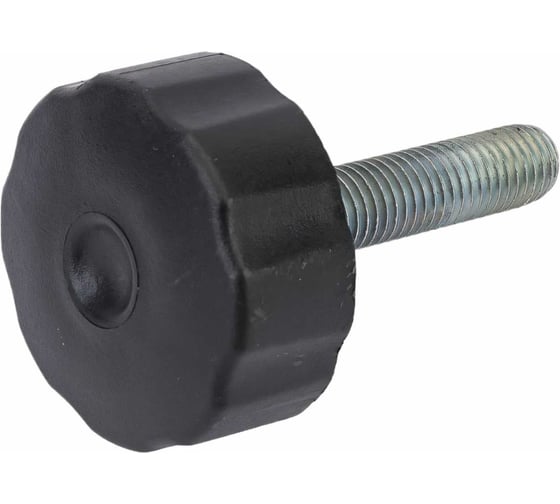 Ручка-барашек Tech-Krep пластик, D42, с резьбовым штифтом М10x40, чёрный 154204