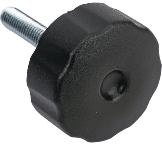 Ручка-барашек Tech-Krep/Zitar пластик, D42, с резьбовым штифтом М8x35, чёрный 144192