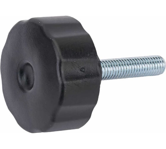 Ручка-барашек Tech-Krep пластик, D42, с резьбовым штифтом М8x35, чёрный 144192