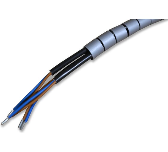 Спиральный защитный рукав PARLMU LXQ 10-3-k2 полиэтилен, размер 10, цвет серый, длина 2 м PR5000200-2 1