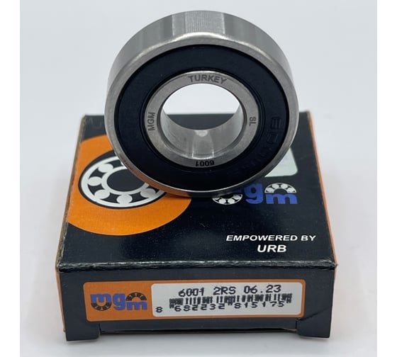 Радиальный шарикоподшипник MGM 6001 2RS сепаратор из листовой стали, двусторонние контактные уплотнения, 12x28x8 мм