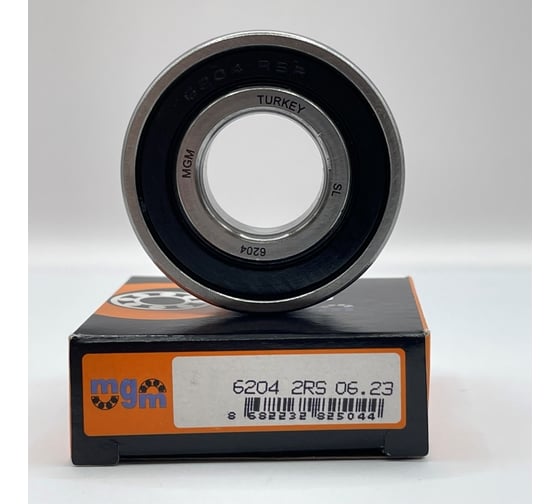 Радиальный шарикоподшипник MGM 6204 2RS сепаратор из листовой стали, двусторонние контактные уплотнения, 20x47x14 мм