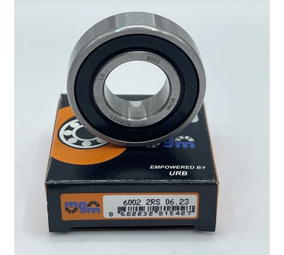 Радиальный шарикоподшипник MGM 6002 2RS сепаратор из листовой стали, двусторонние контактные уплотнения, 15x32x9 мм