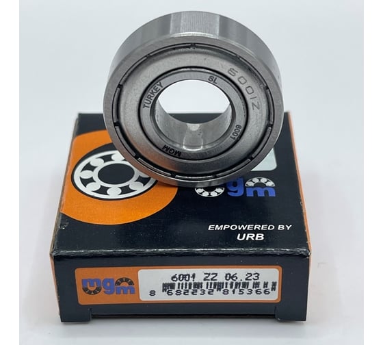 Радиальный шарикоподшипник MGM 6001 ZZ сепаратор из листовой стали, двусторонние контактные уплотнения, 12x28x8 мм