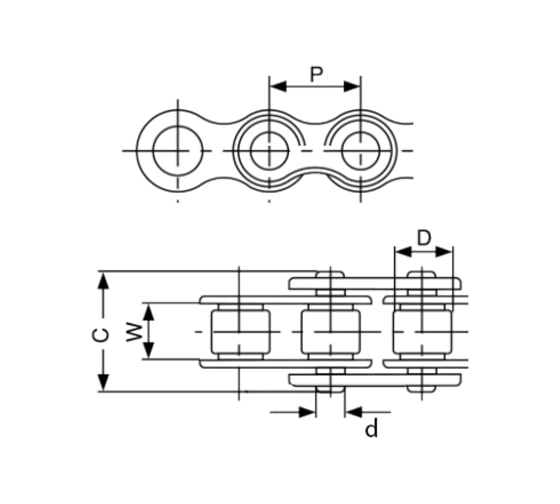 Переходное звено ISKRA для цепи 06A-1F (ANSI/ASA 35)