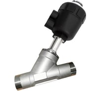 Седельный клапан под приварку TITAN LOCK угловой, нержавеющая сталь 304, с пневмоприводом, полипропилен, DN32 TL32CPAVPP-WD