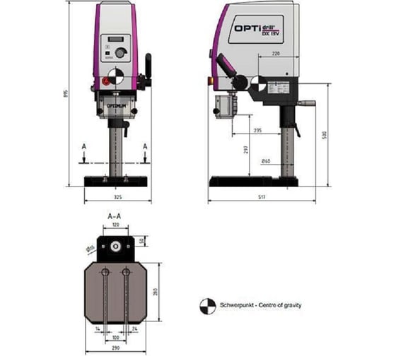 Прецизионный вертикально-сверлильный станок настольный Optimum OPTIdrill DX13V 3020150