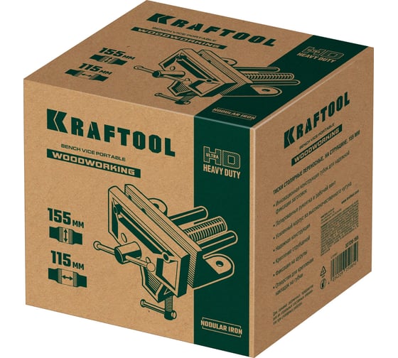 Столярные переносные тиски KRAFTOOL 155 мм, на струбцине 32720-155
