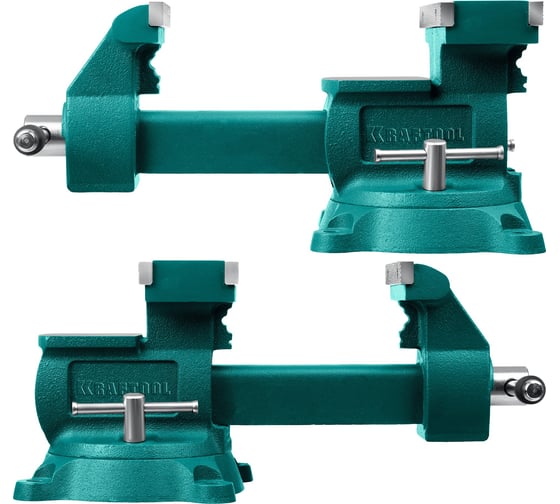 Слесарные тиски KRAFTOOL Reversible 165 мм, расход 324 мм 32705-165