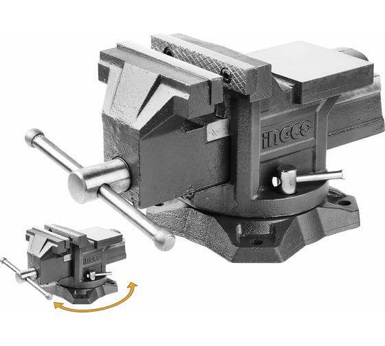 Поворотные тиски с наковальней INGCO 100мм HBV084