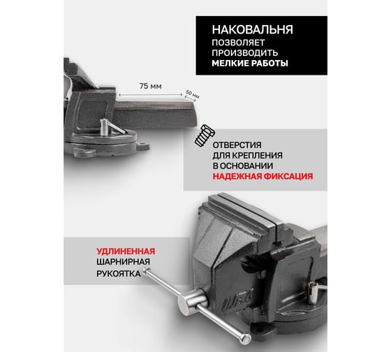 Тиски поворотные JBC с наковальней 210мм JBC-6540308(65663)