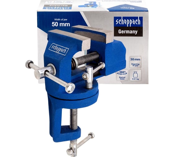 Тиски слесарные поворотные мини Scheppach (ширина губ - 50мм) Sch-32950R(66050)