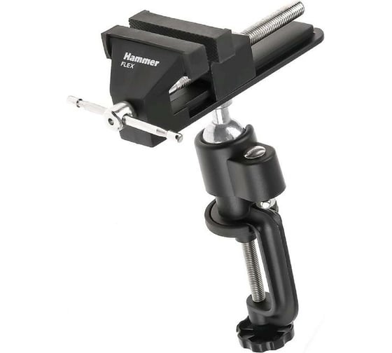Тиски HAMMER Flex TS100 100мм, поворотные на струбцине 581859