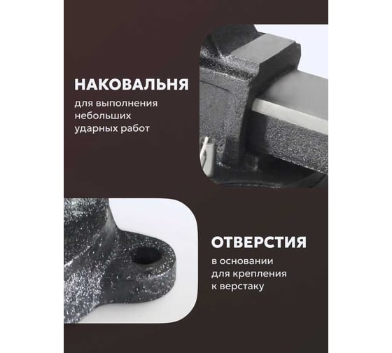 Тиски Forsage стальные усиленные поворотные с наковальней 4"-100мм F-6540904(47310)