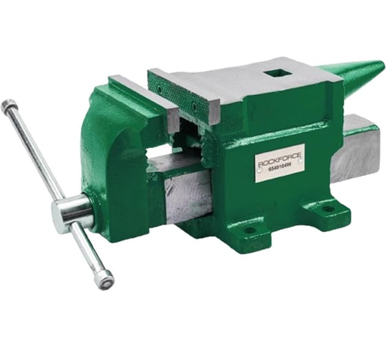 Тиски стальные с наковальней 4 100мм Rockforce RF-6540104W(63634) 1