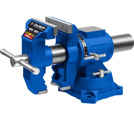 Слесарные тиски ЗУБР Профессионал Эксперт многофункциональные с поворотом в двух плоскостях, 100 мм 32712-100