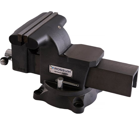 Тиски слесарные ROSSVIK SVD200 200мм, поворотные, с наковальней