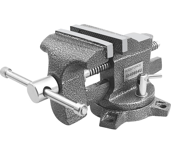 Тиски стальные поворотные с наковальней Rockforce 100мм (4) RF-6540604U(68333)
