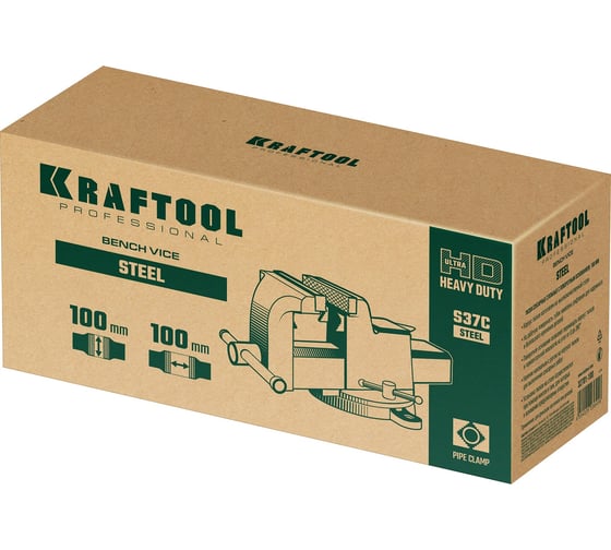 Стальные слесарные тиски KRAFTOOL Steel 100 мм 32701-100