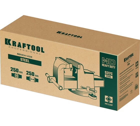 Стальные слесарные тиски KRAFTOOL Steel 250 мм 32701-250