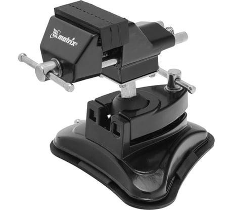 Настольные тиски MATRIX резиновая вакуумная присоска, шарнирный механизм, ширина рабочих губок 70 мм 18506