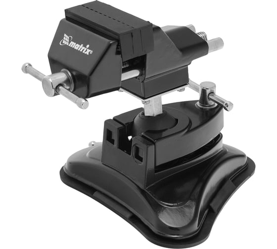 Настольные тиски MATRIX резиновая вакуумная присоска, шарнирный механизм, ширина рабочих губок 70 мм 18506