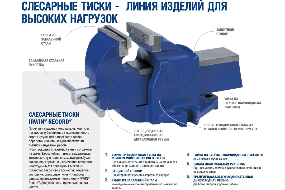 Слесарные тиски №6 150 мм Irwin 6