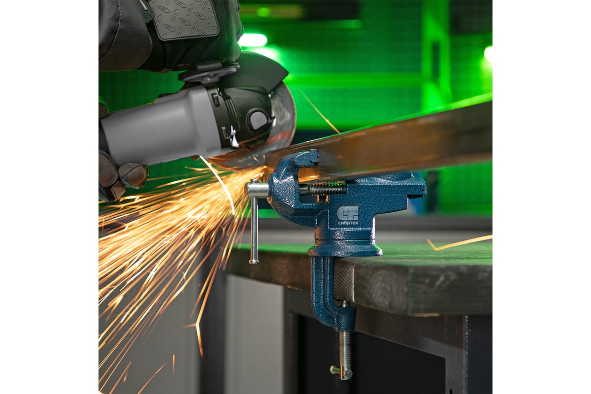 Слесарные поворотные тиски с наковальней, 65 мм, СИБРТЕХ 18672 ...