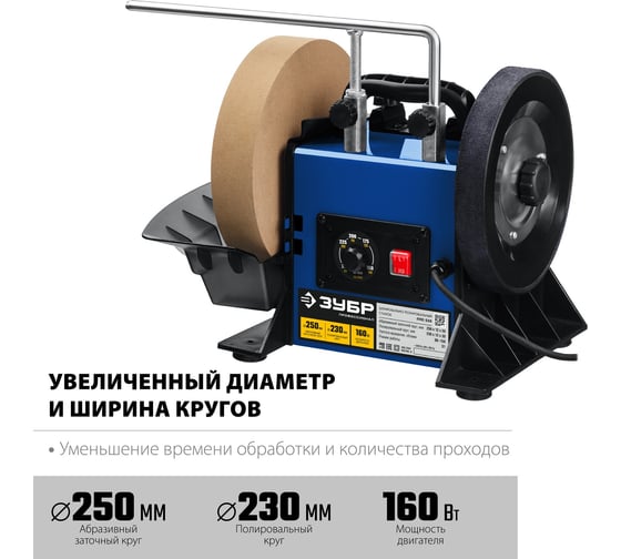 Шлифовально-полировальный станок ЗУБР d 250 мм, 160 Вт ППС-250