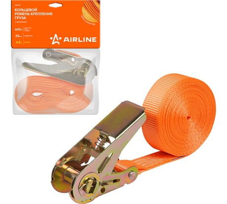 Ремень крепления груза с храповиком AIRLINE кольцевой, 600 кг, 4.5 м AST44