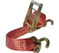 Стяжной ремень UVE 2,5/5,0 тн, 1 м, трещотка с крюком, крюк поворотный RS2-50-5000-1-SwHAuto