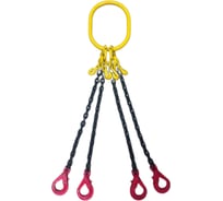 Четырехветвевой цепной строп КанТраст  на увеличенном звене 210x300, 4СЦ, 11.2/6000 мм с самозакрывающимися крюками и крюками укоротителями 4STSUVZ1126000RCSK