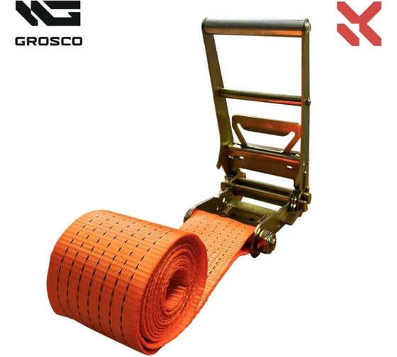 Стяжной кольцевой ремень для крепления груза Grosco 10-20 т, 1 м, 100 мм, с храповым механизмом RSTK10001
