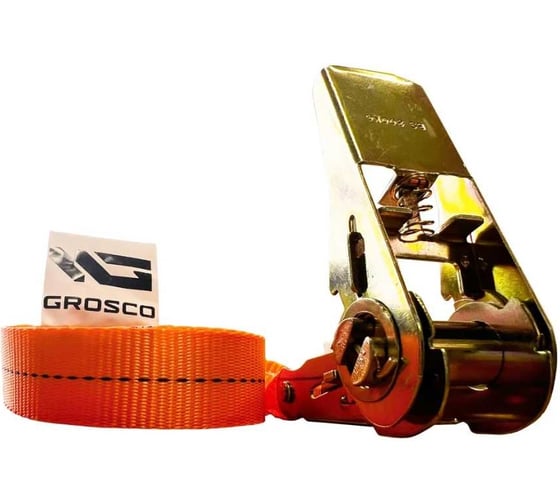 Стяжной кольцевой ремень для крепления груза Grosco 1-2 т, 15 м, 25 мм, с храповым механизмом RSTK01015